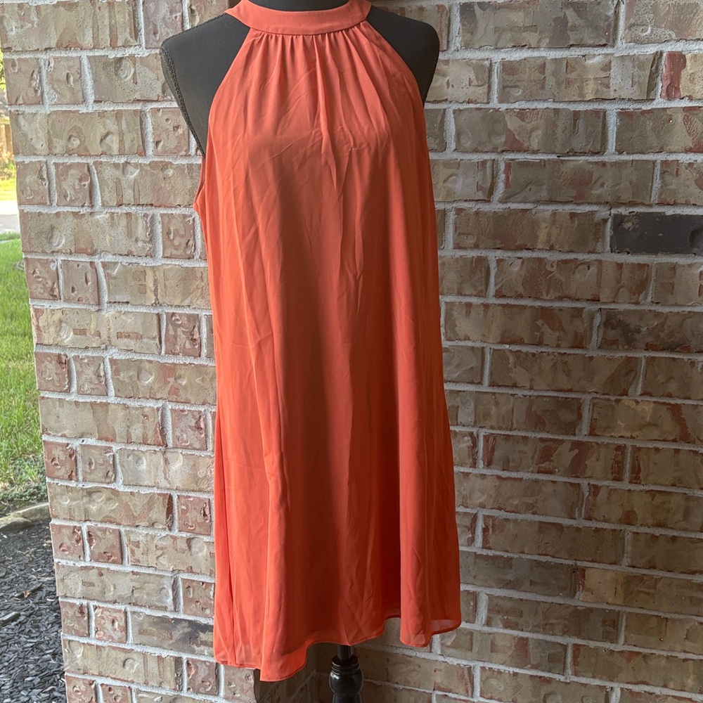 Bar III: Orange Halter Dress